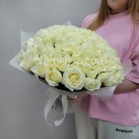 Фото Букет из 101 белой мини розы