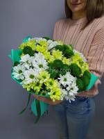 Букет из 15 кустовых хризантем