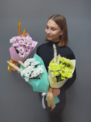 Букет из хризантем "Лунтик"