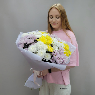 Букет из 11 кустовых хризантем микс