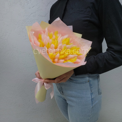 Букет сухоцветов с лагурусом №17. Цвет на выбор