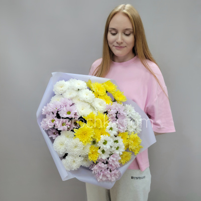 Букет из 11 кустовых хризантем микс