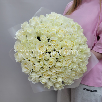 Букет из 101 белой мини розы