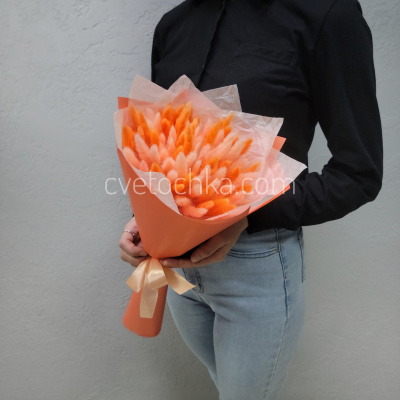 Букет сухоцветов с лагурусом №17. Цвет на выбор