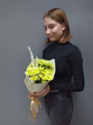 Букет из хризантем "Лунтик"