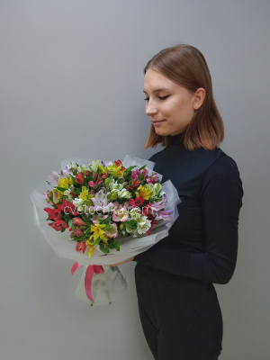 Акция! 25 мини альстромерий микс